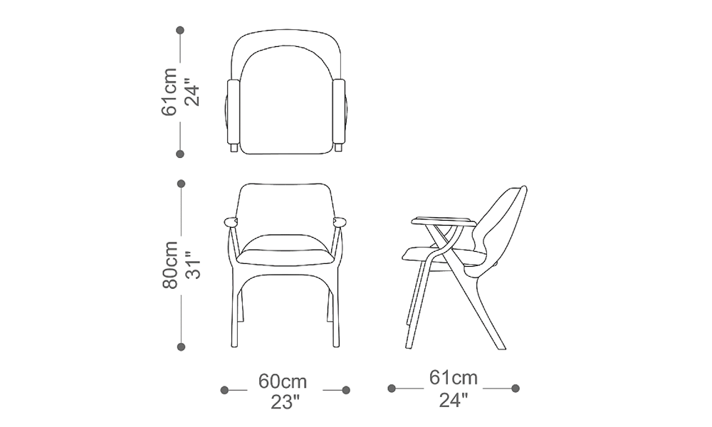 Image of the main dimensions of the product